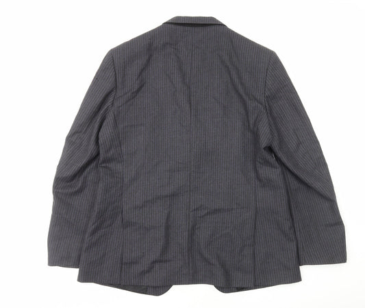 Marks and Spencer Mens Grey Striped Wool Jacket Blazer Size M