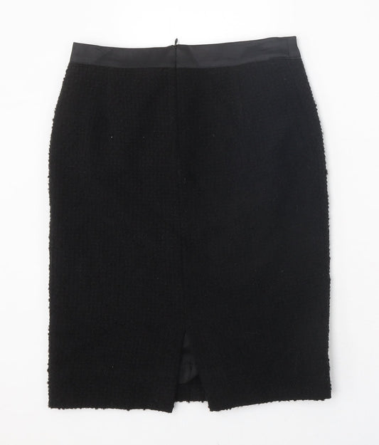 A Woman Womens Black Polyester Straight & Pencil Skirt Size 12 Zip
