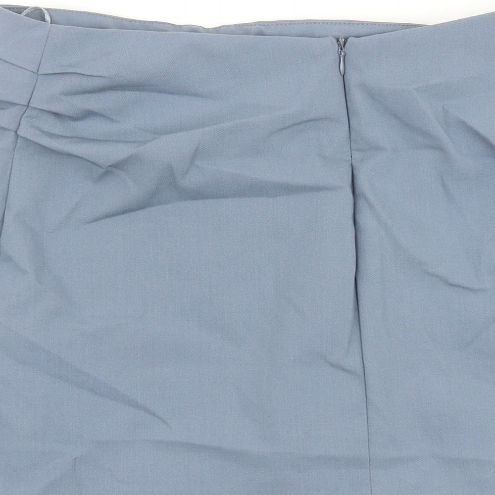 Zara Womens Blue Polyester Mini Skirt Size XS Zip