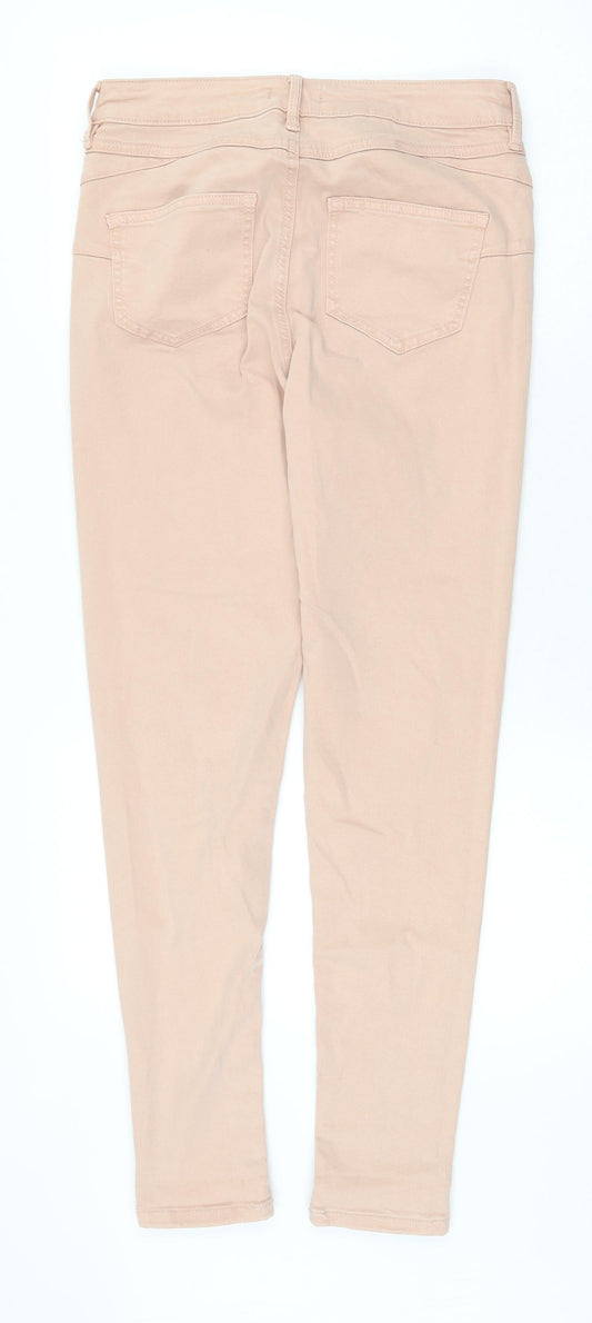 Ede & Ravenscroft Womens Pink Cotton Blend Skinny Jeans Size 12 Regular Zip