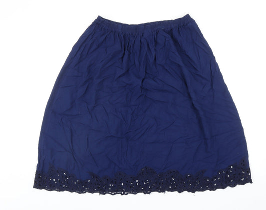 Uluwatu Womens Blue Geometric Viscose Tulip Skirt Size M