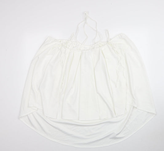 Zara Womens White Polyester Shift Size M Square Neck Pullover