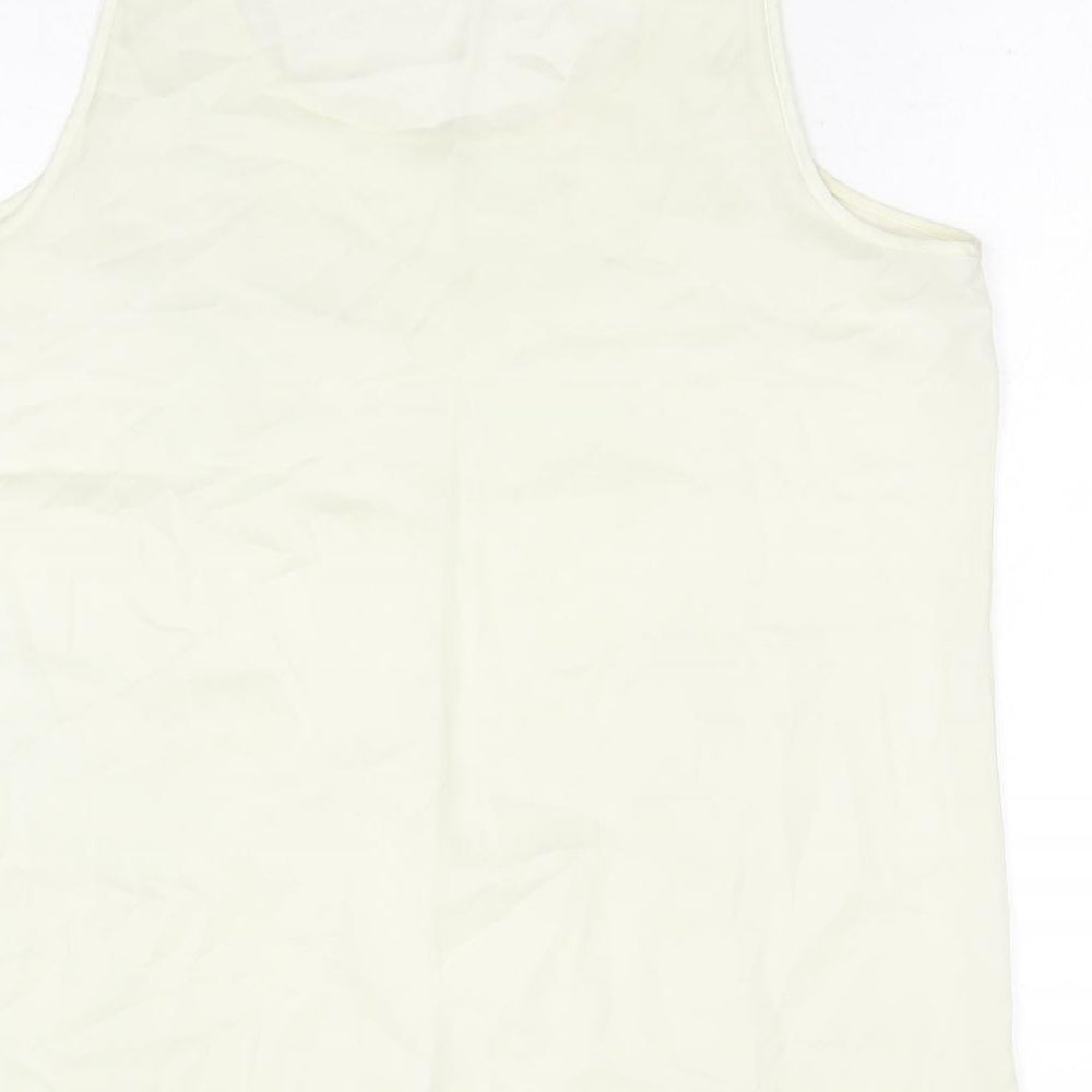 Marks and Spencer Womens White Polyester Basic Tank Size 16 Round Neck