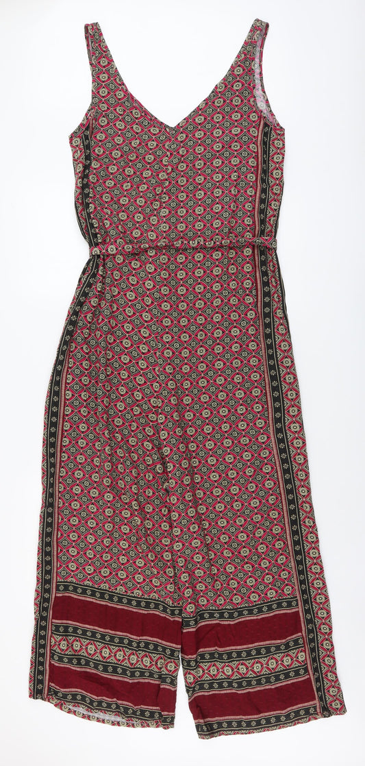 NEXT Womens Purple Geometric Viscose Jumpsuit One-Piece Size 3XS Pullover