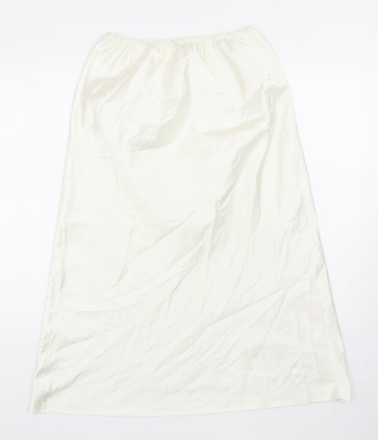 Preworn Womens White Polyester Flare Skirt Size 25 in