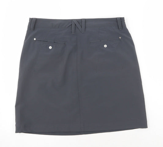 n vo Womens Grey Polyester Straight & Pencil Skirt Size S Zip