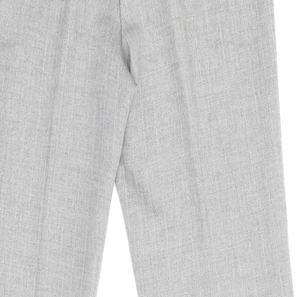 Marks and Spencer Womens Grey Polyester Trousers Size 14 Regular Zip