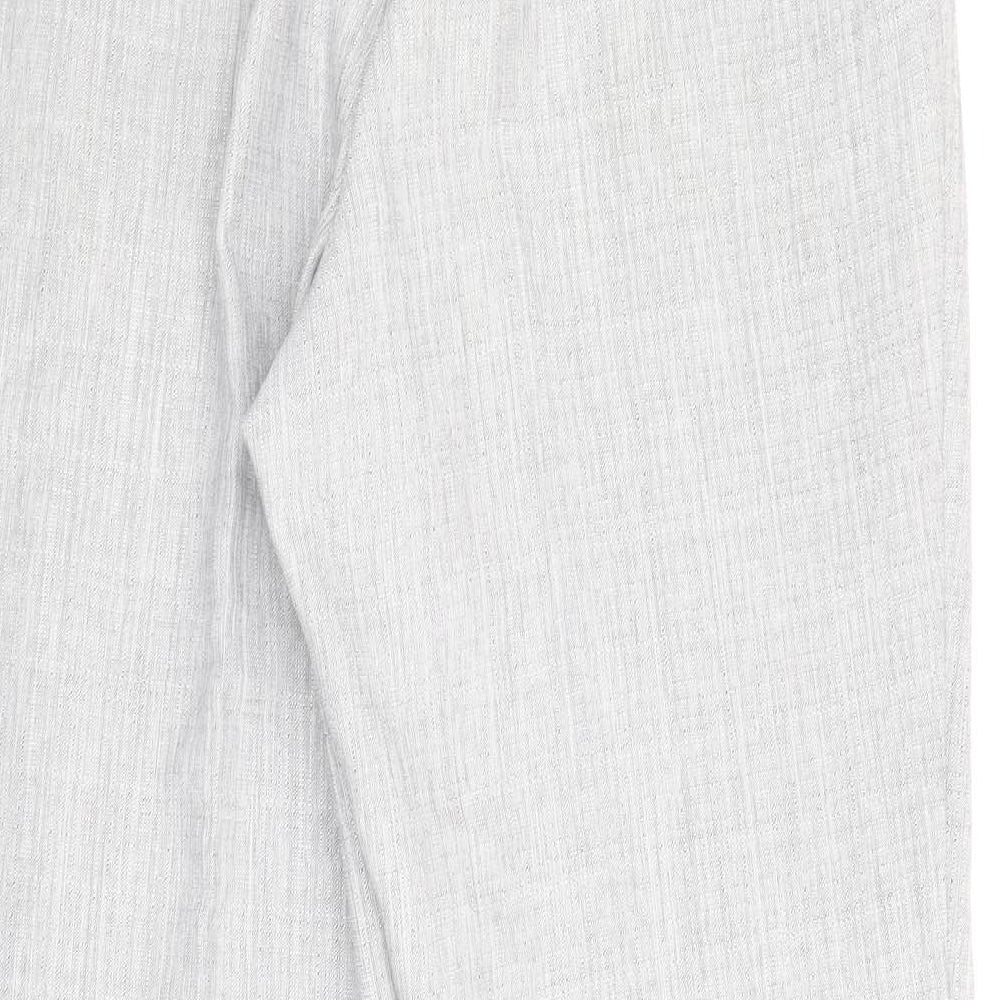Marks and Spencer Womens Grey Polyester Trousers Size 14 Regular