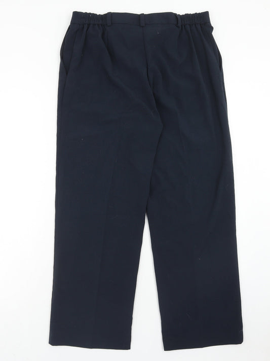 Special Collection Womens Blue Polyester Dress Pants Trousers Size 14 Regular Hook & Eye