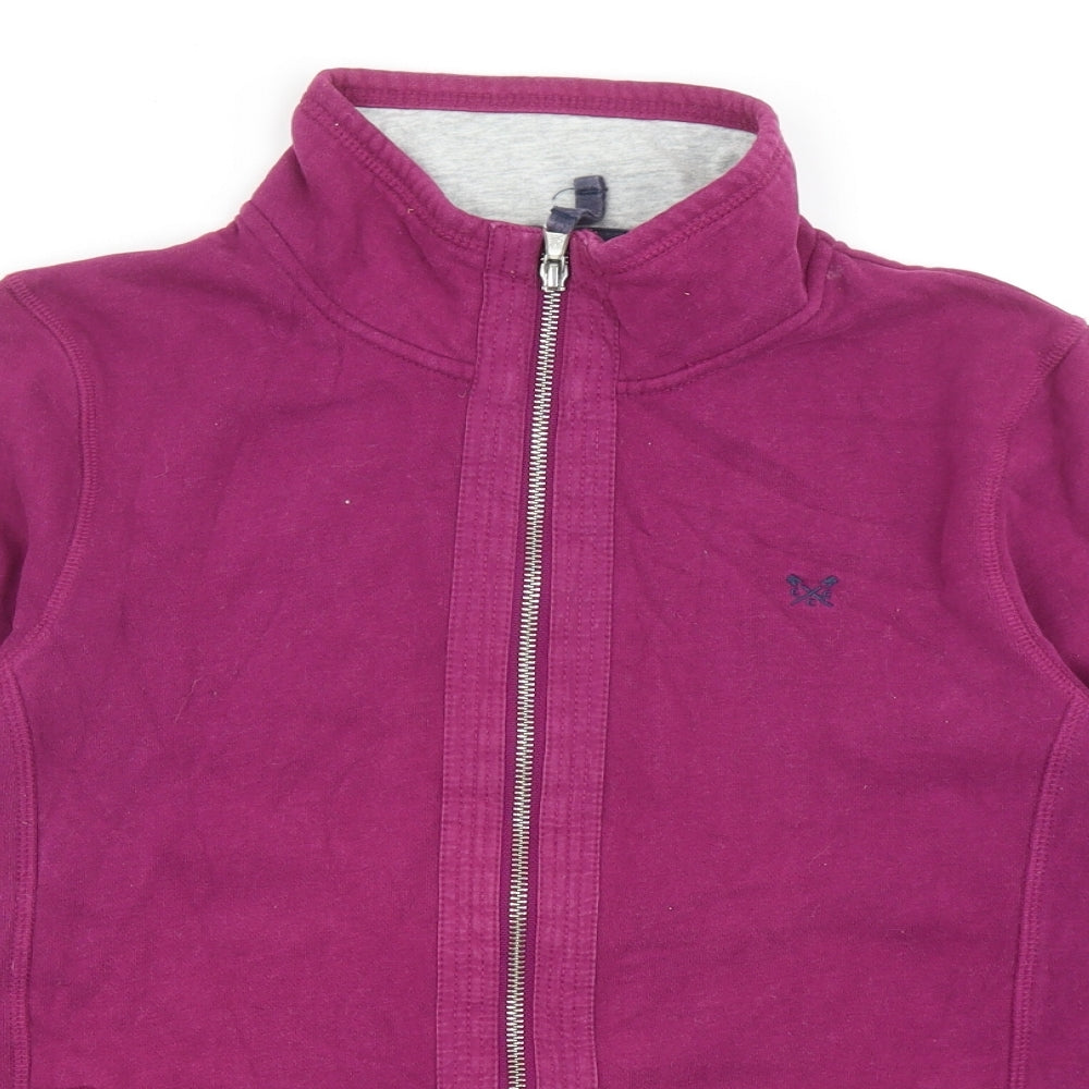 Crew Clothing Womens Purple Cotton Full Zip Sweatshirt Size 10 Zip