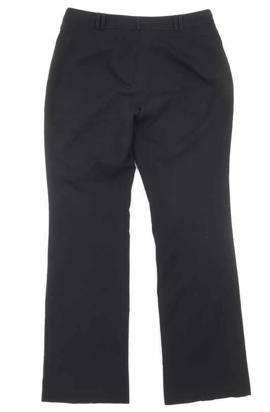Dorothy Perkins Womens Black Viscose Dress Pants Trousers Size 10 Regular Zip