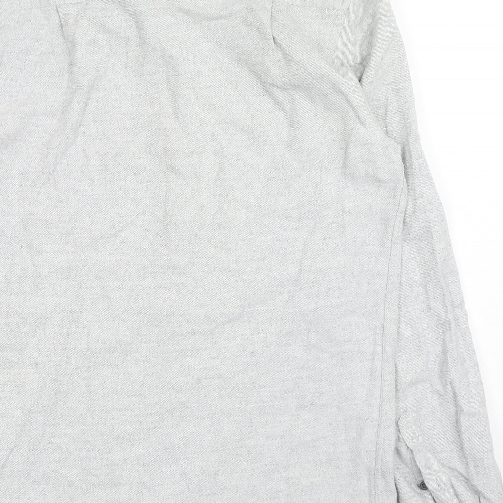 Cedar Wood State Mens Grey Cotton Button-Up Size S Collared Button