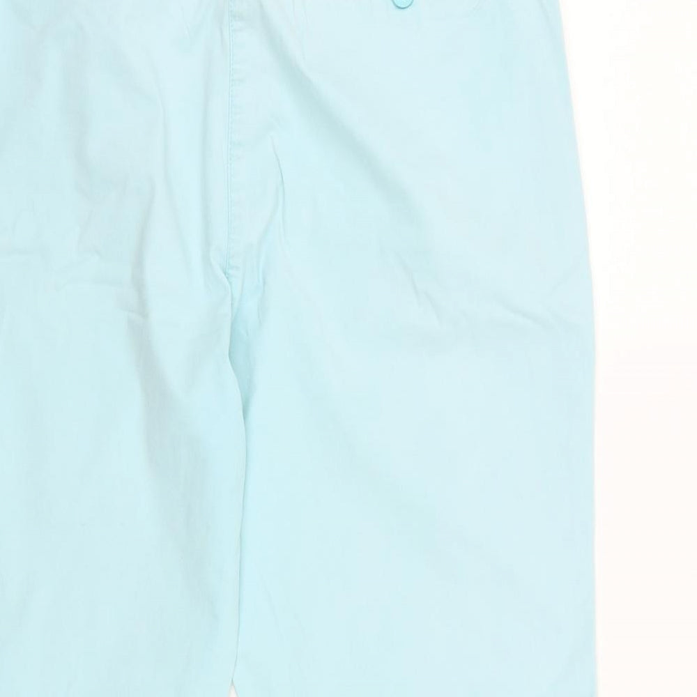 Dunnes Stores Womens Blue Cotton Chino Trousers Size 14 L20 in Regular Zip