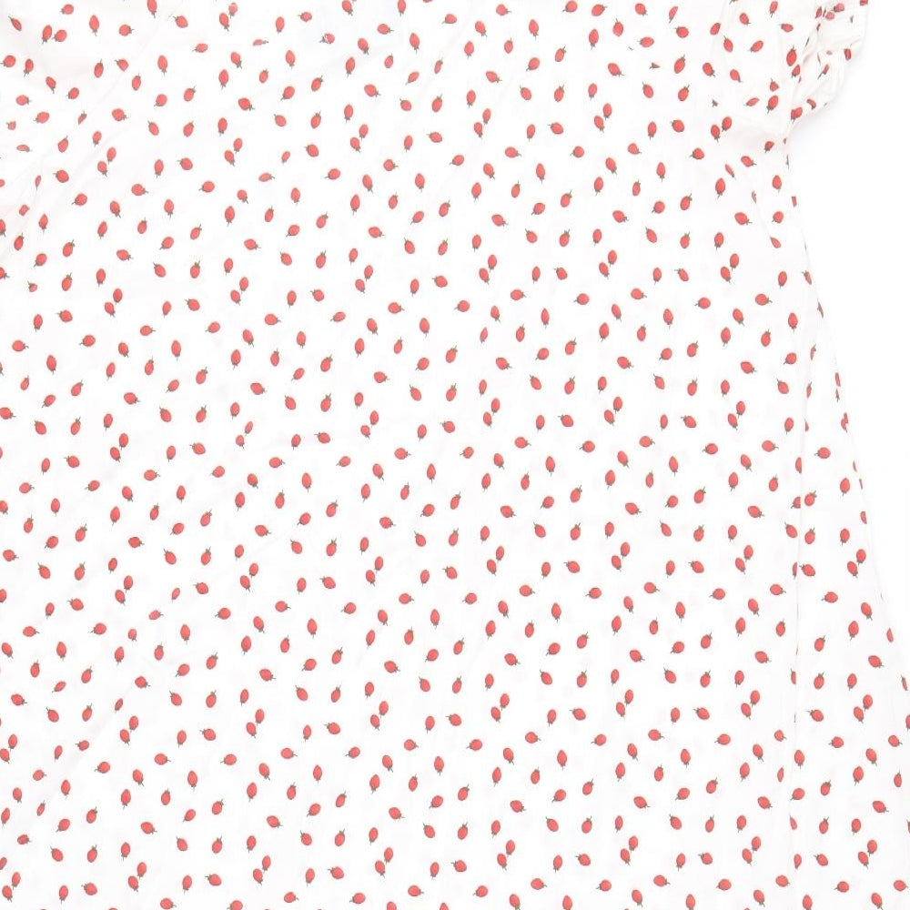 Pieces Womens White Geometric Patent Leather A-Line Size XS Scoop Neck Pullover