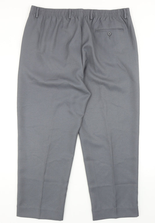 Chums Mens Grey Polyester Dress Pants Trousers Size 40 in Regular Zip