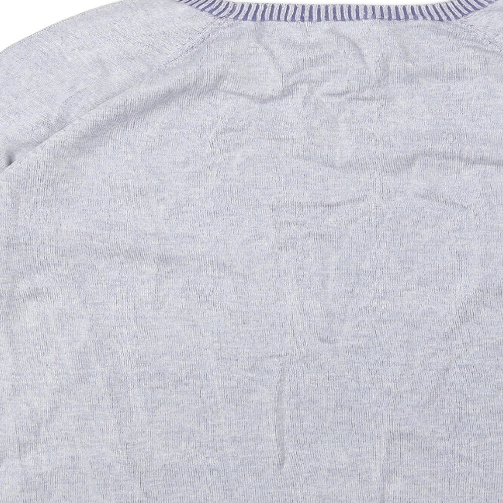 Marks and Spencer Womens Blue Scoop Neck 100% Cotton Pullover Jumper Size 12