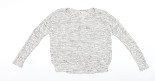 Hollister Mens Grey Round Neck Cotton Pullover Jumper Size XS