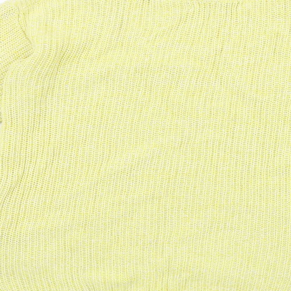 Marks and Spencer Womens Yellow Round Neck Acrylic Pullover Jumper Size S