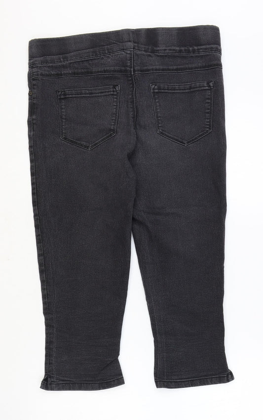 Breakers Womens Black Cotton Cropped Trousers Size 12 Regular
