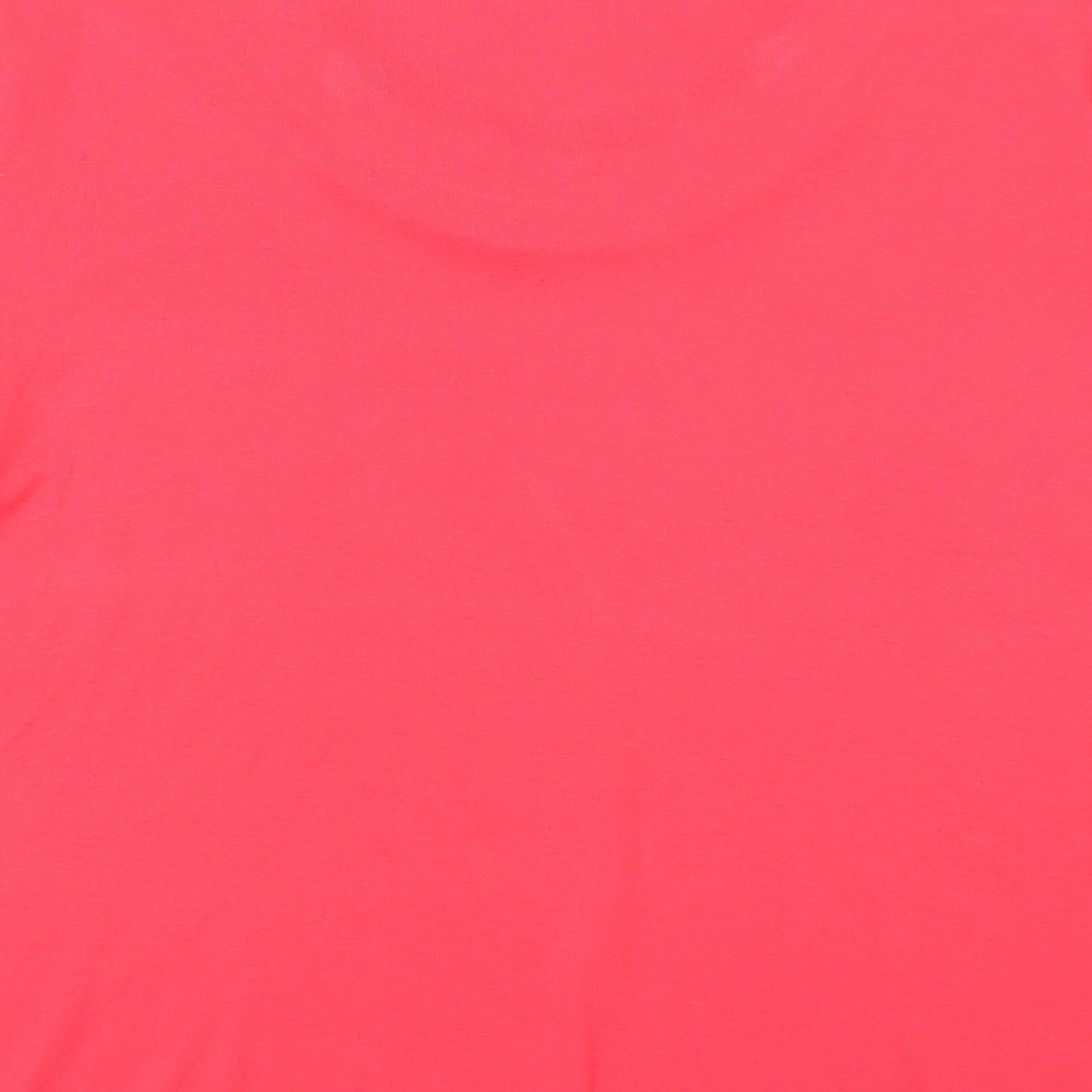 BM Womens Red Polyester Basic T-Shirt Size L Round Neck