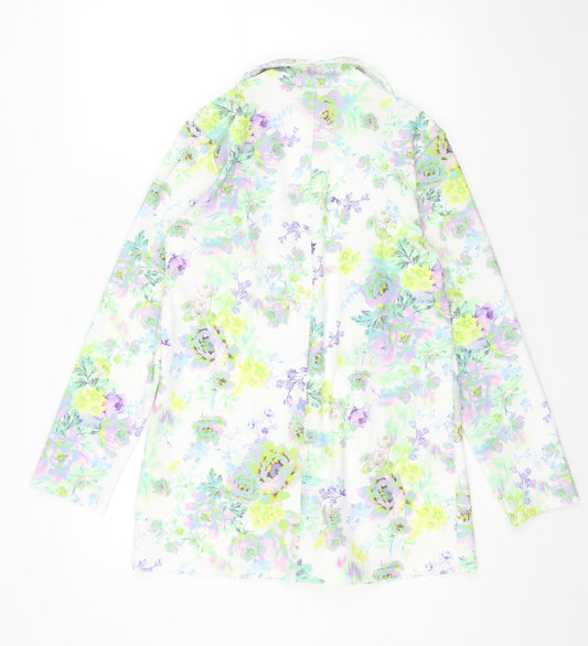ASOS Womens White Floral Overcoat Coat Size 8