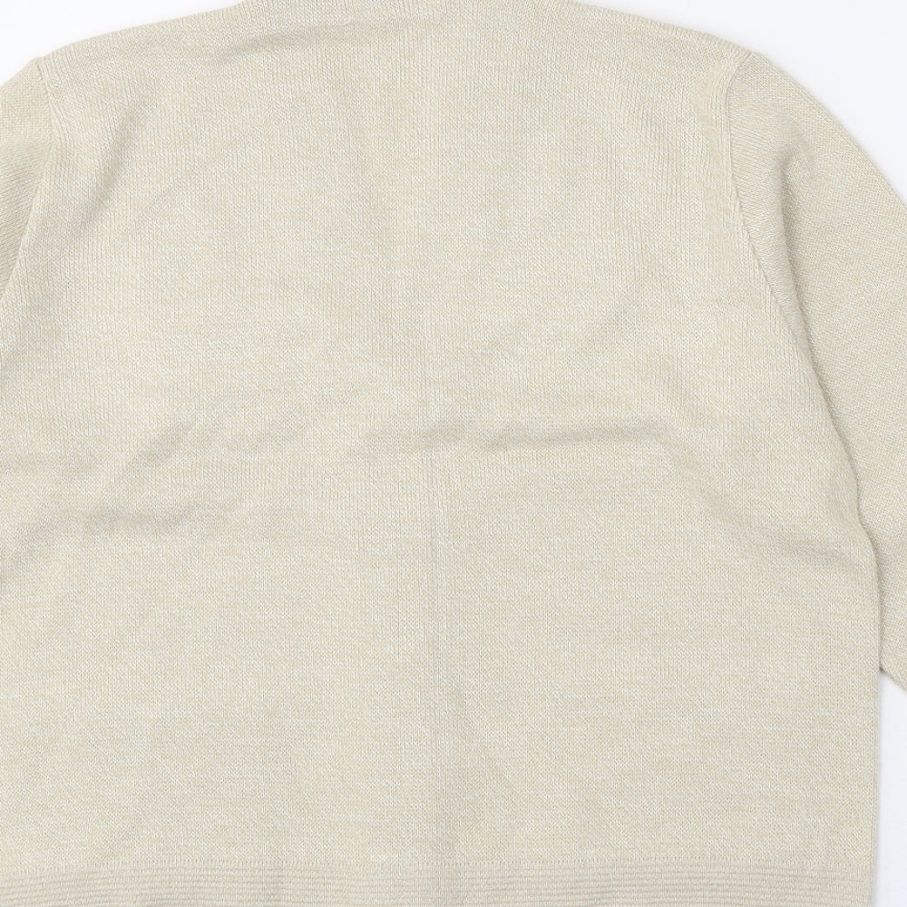 Care Womens Beige V-Neck Acrylic Cardigan Jumper Size S
