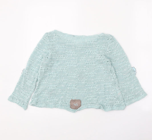 Sulk Girls Blue Boat Neck Viscose Pullover Jumper Size 12 Years Pullover