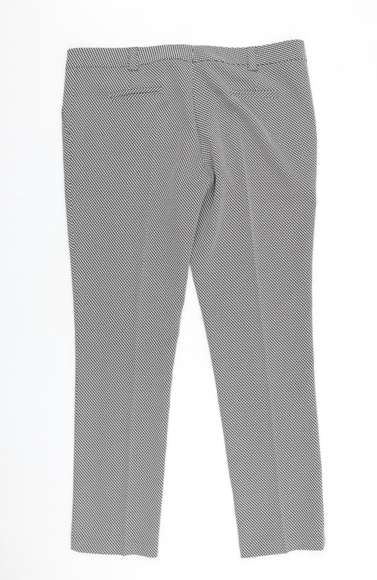 James Lakeland Womens Black Geometric Polyester Dress Pants Trousers Size 38 in L31 in Regular Zip