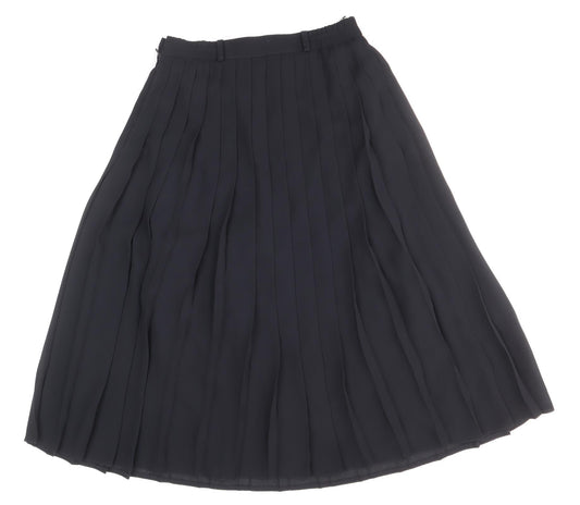 Hammer Womens Blue Polyester Pleated Skirt Size 12 Zip
