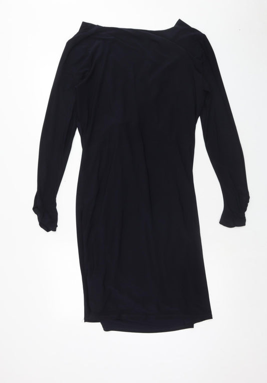 Wallis Womens Blue Polyester A-Line Size 14 V-Neck Pullover