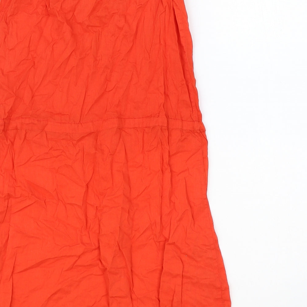 Topshop Womens Orange 100% Cotton A-Line Size S Off the Shoulder Pullover