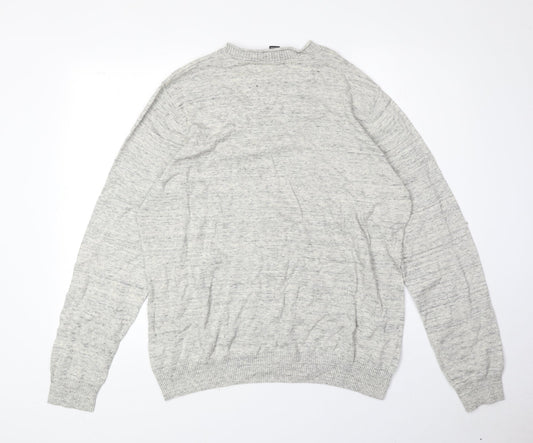 Cedar Wood State Mens Beige Round Neck Cotton Pullover Jumper Size XL