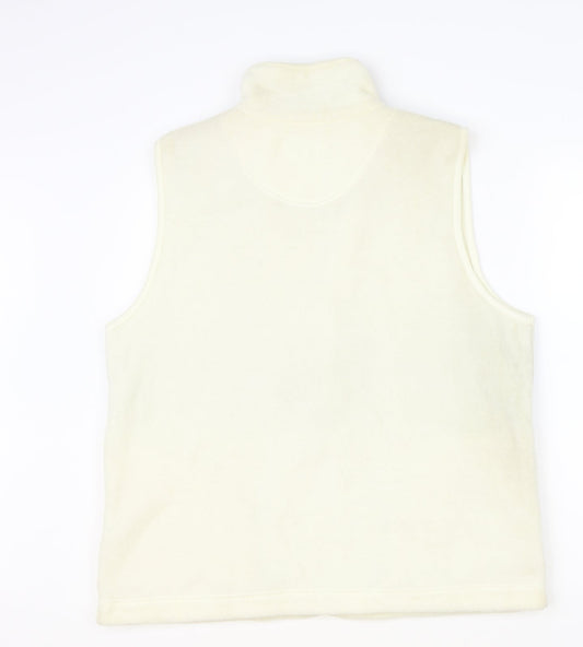 Neutral Territory Womens Beige Geometric Gilet Waistcoat Size S Zip