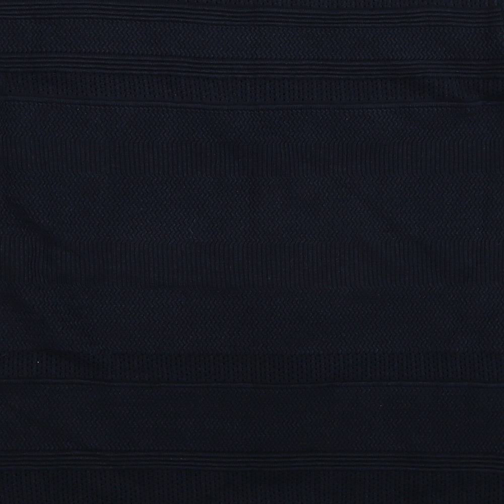 Lakeland Womens Blue Round Neck Striped Cotton Pullover Jumper Size 12
