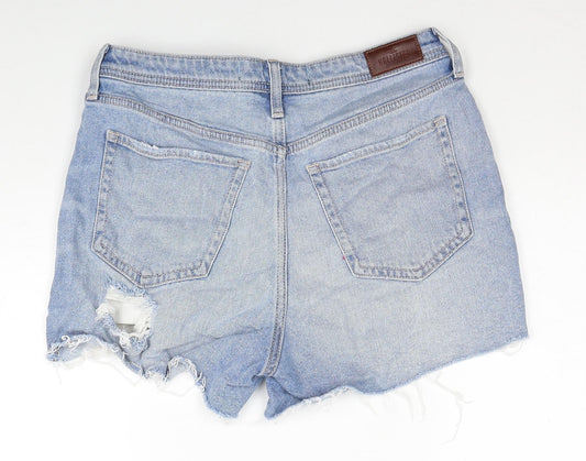 Hollister Womens Blue Cotton Cut-Off Shorts Size 29 in Regular Button - Distressed