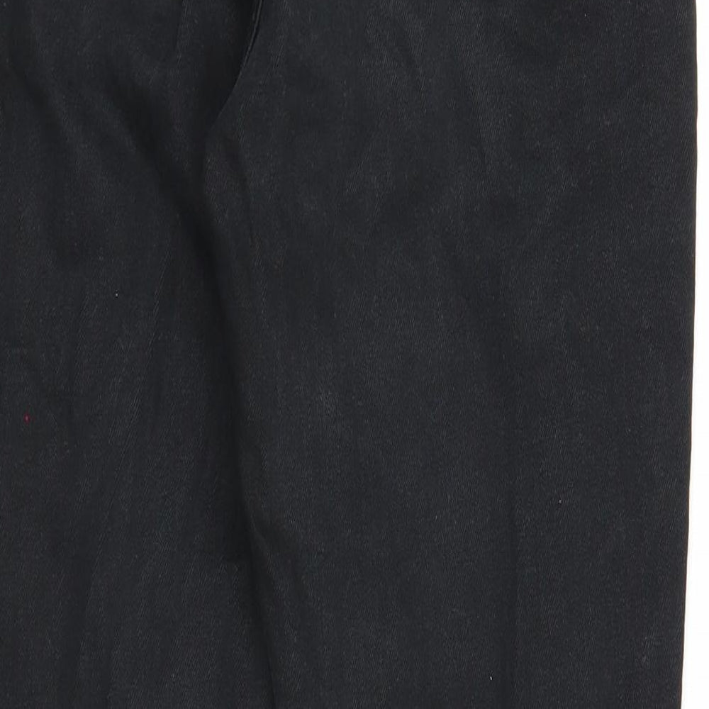 Preworn Womens Black Cotton Straight Jeans Size 29 in L31 in Regular Zip