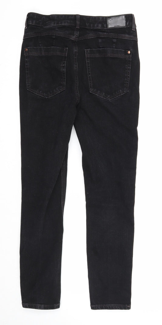 Marks and Spencer Womens Black Cotton Skinny Jeans Size 10 Regular Zip