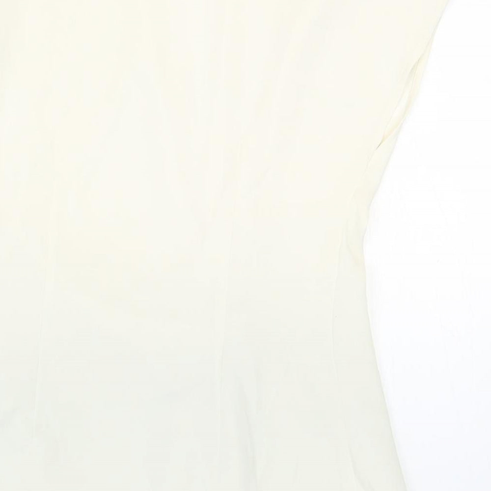 Marks and Spencer Womens White Polyester Basic Blouse Size 10 V-Neck - Twist Detail