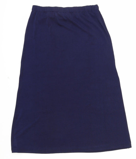 Preworn Womens Blue Polyester A-Line Skirt One Size