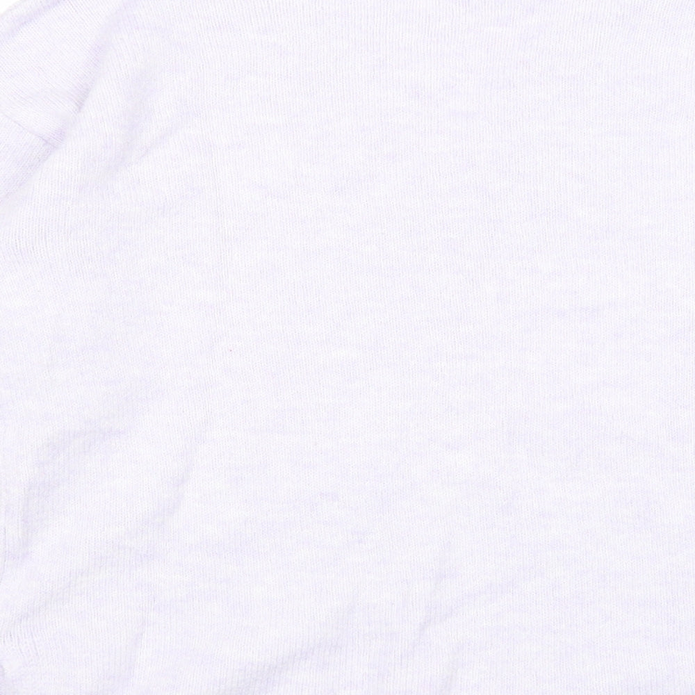 Marks and Spencer Womens Purple V-Neck Acrylic Pullover Jumper Size S
