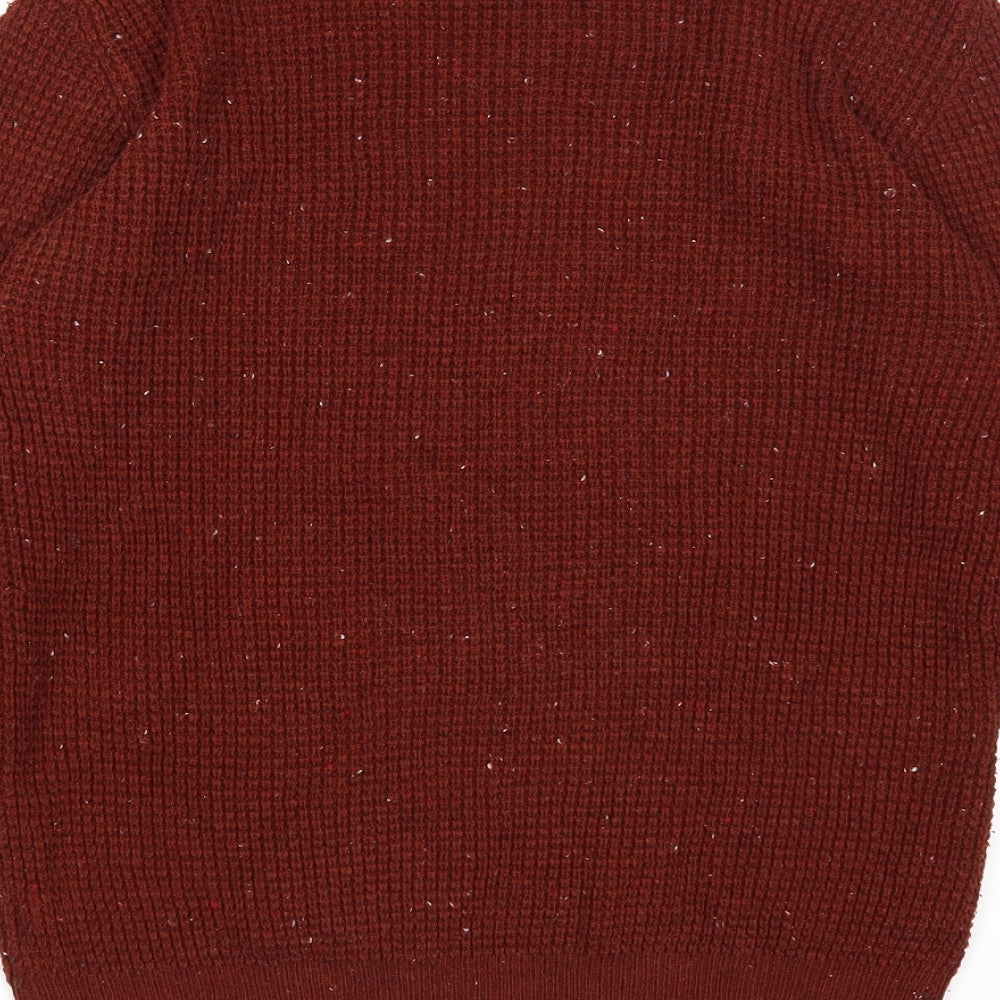 Cedar Wood State Mens Brown Round Neck Acrylic Pullover Jumper Size S Long Sleeve