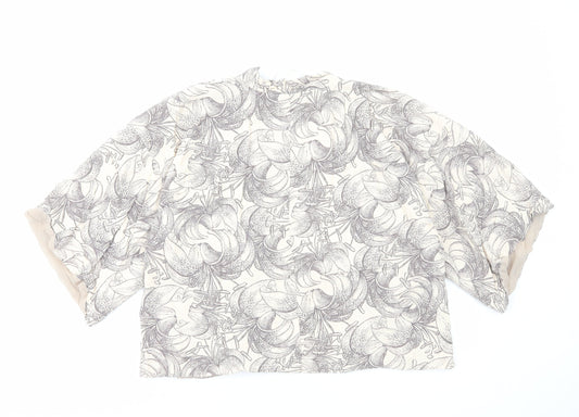 River Island Womens Beige Floral Jacket Size 8