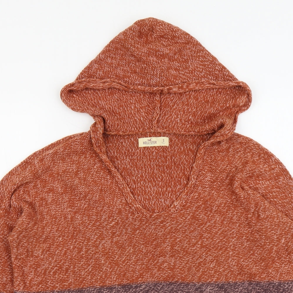 Hollister Womens Multicoloured V-Neck Cotton Pullover Jumper Size S