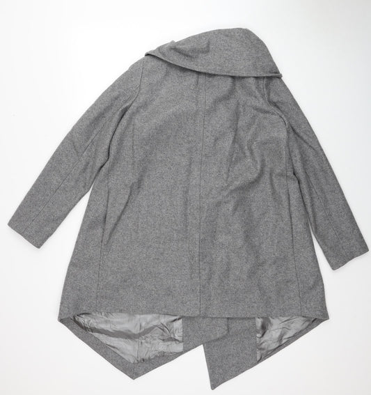 ASOS Womens Grey Overcoat Coatigan Size 8 Button