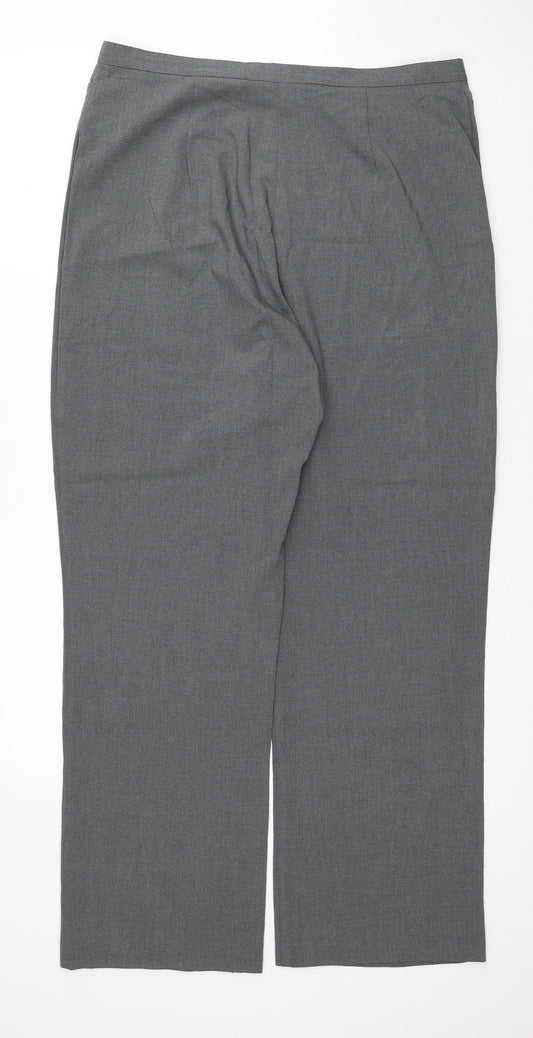 Preworn Womens Grey Viscose Trousers Size 18 Zip