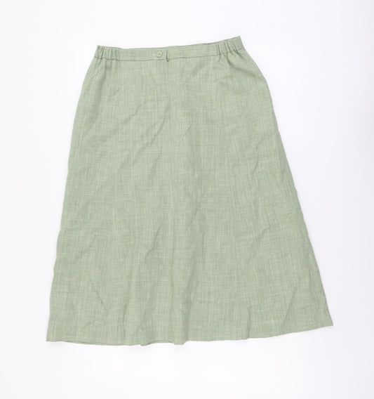 Cotswold Womens Green Cotton Straight & Pencil Skirt Size 12 Zip