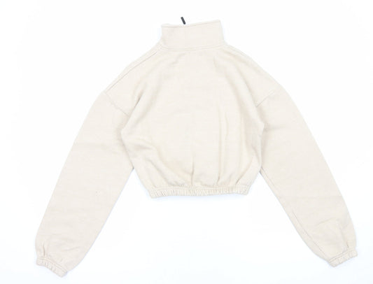 I SAW IT FIRST Womens Beige Cotton Pullover Sweatshirt Size 6 Pullover
