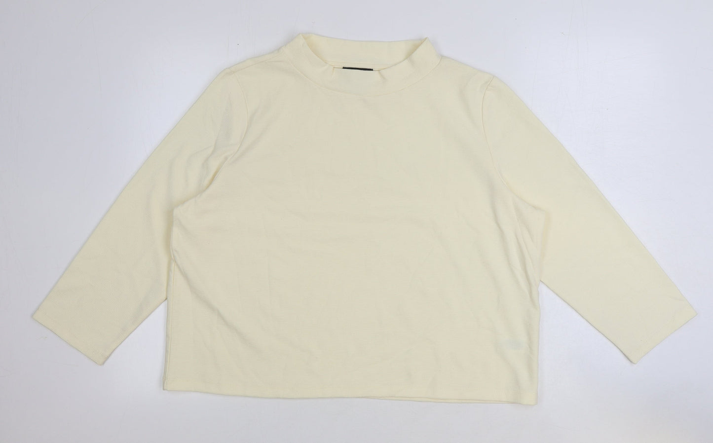 Jones New York Womens Ivory Mock Neck Polyester Pullover Jumper Size XL