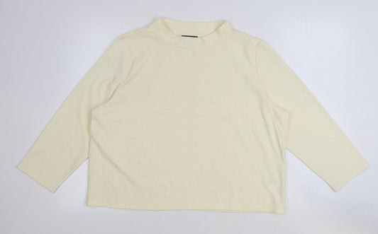 Jones New York Womens Ivory Mock Neck Polyester Pullover Jumper Size XL
