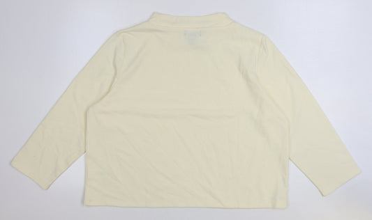 Jones New York Womens Ivory Mock Neck Polyester Pullover Jumper Size XL